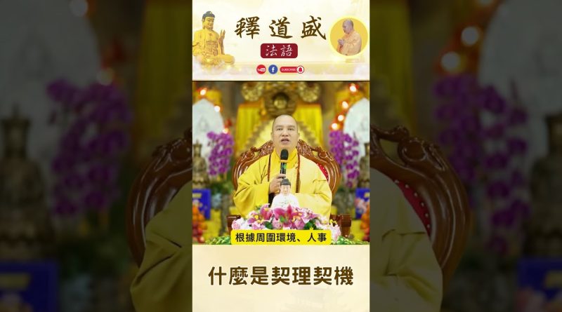 【法師法語】什麼是契理契機｜釋道盛法師法語