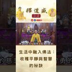 【法師法語】生活中融入佛法：收穫平靜與智慧的秘訣｜釋道盛法師法語