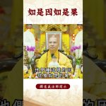 【法師法語】身為修行人，你知道什麽是如是因如是果嗎？｜釋道盛法師法語
