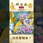 何為聲聞乘【法師法語】｜釋道盛法師法語