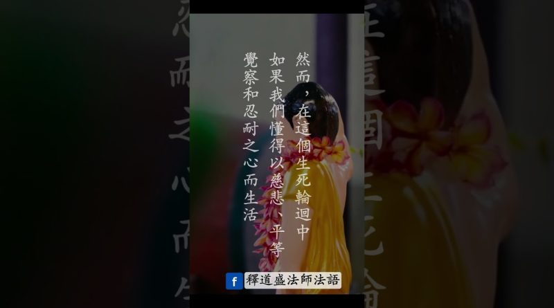 必聽的佛教語錄｜釋道盛法師法語