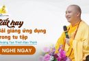 Rất Hay Bài Giảng Ứng Dụng Trong Tu Tập |Thượng Tọa Thích Đạo Thịnh